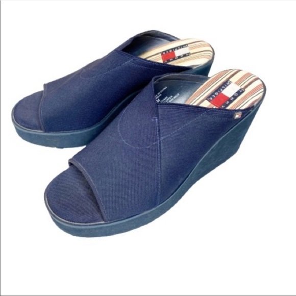 tommy hilfiger elastic wedge sneaker